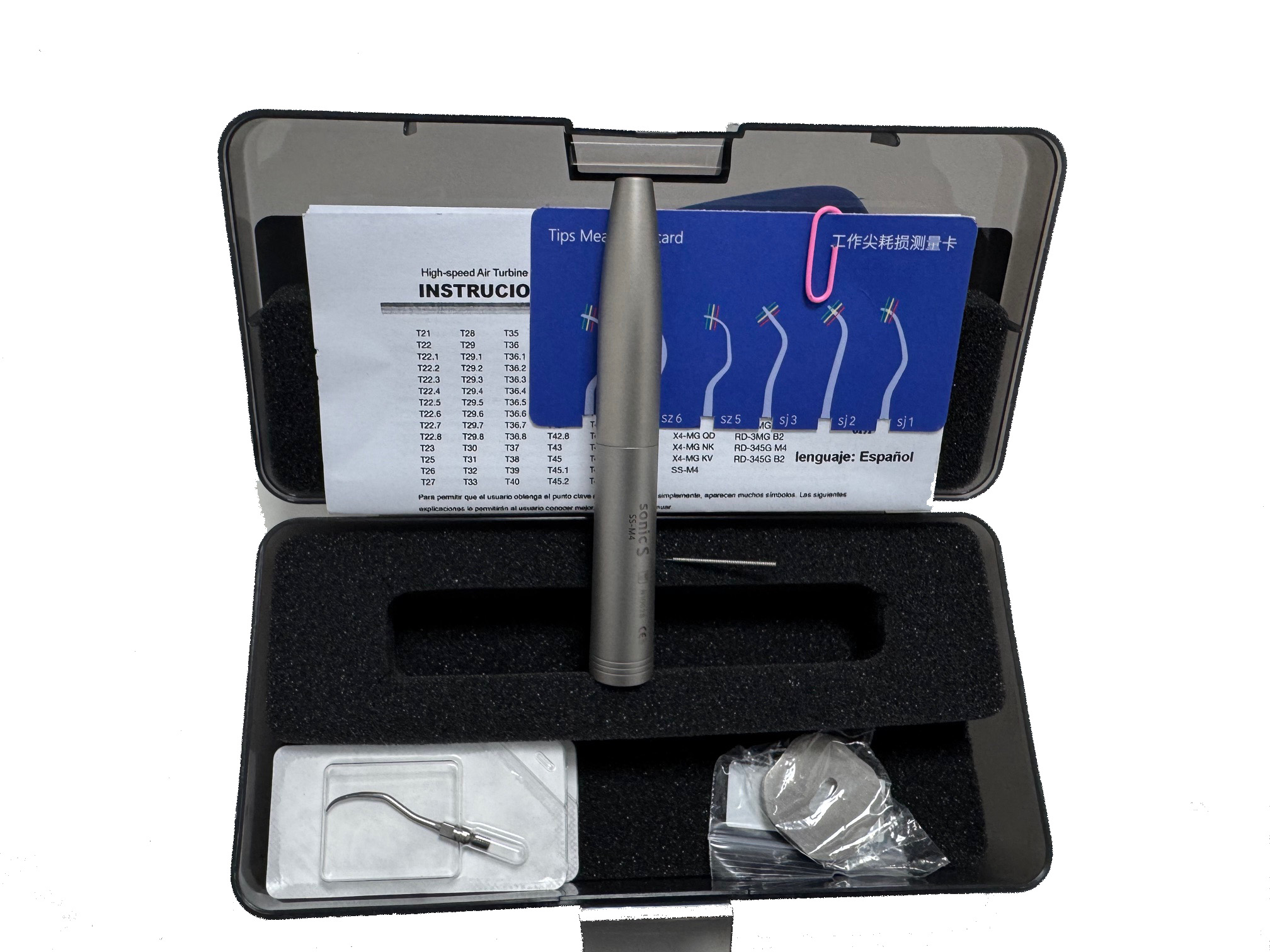 Ultrasonidos Neumatico Conexion A Manguera De Turbina + 3 Puntas