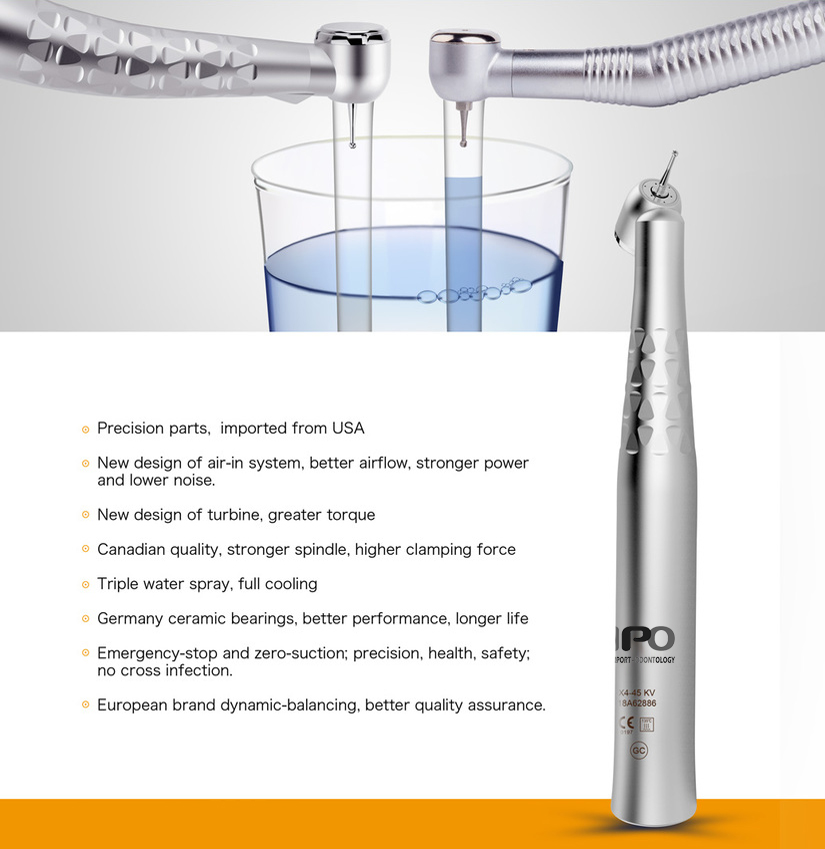 TURBINA DENTAL CABEZAL AGULADO 45 º - Imagen 5