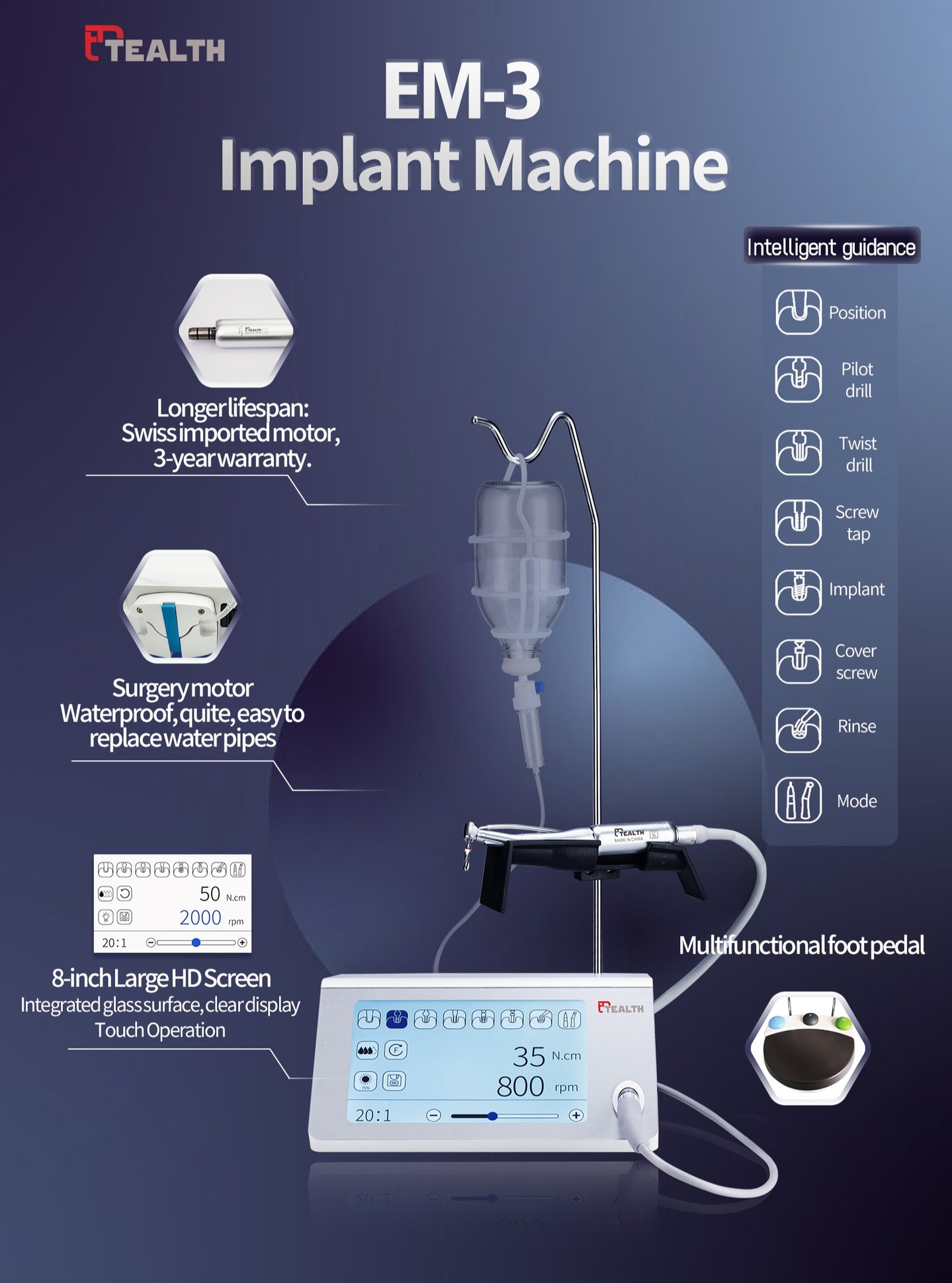 MOTOR DE IMPLANTES TEALTH EM-3 - Imagen 2